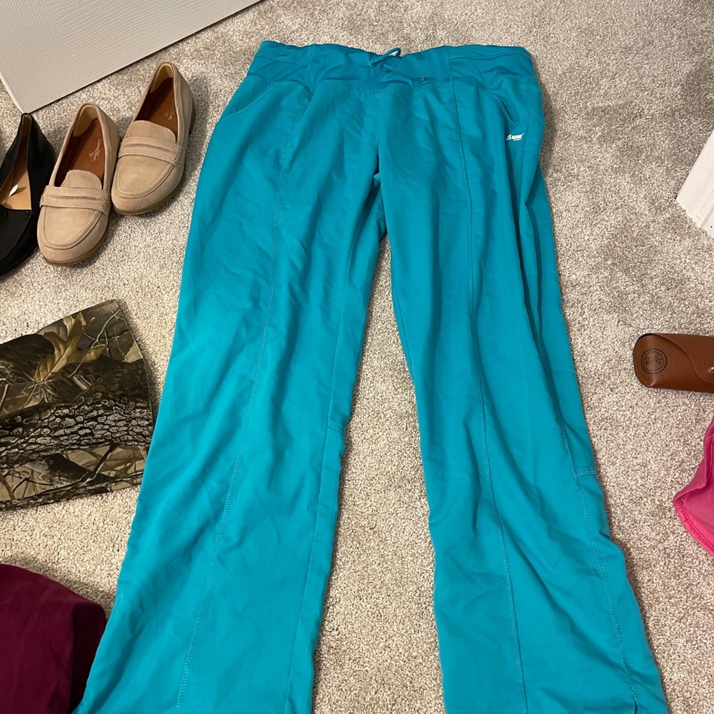 Greys anatomy active teal scrub pants